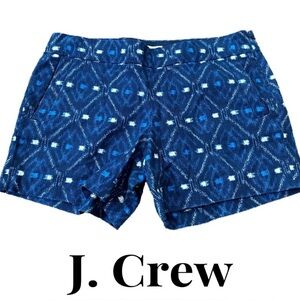 J. Crew Short Shorts Women’s Size 8 Blue White Geometric Print